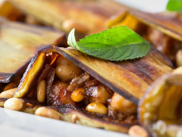 Roasted Eggplant With Spiced Chickpeas