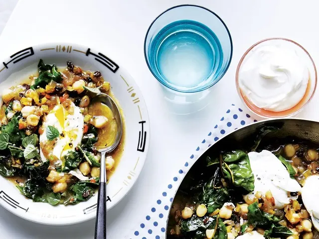Chickpeas and Chard with Poached Eggs