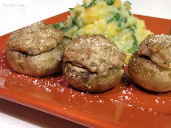 Turkey Parmesan Stuffed Mushrooms
