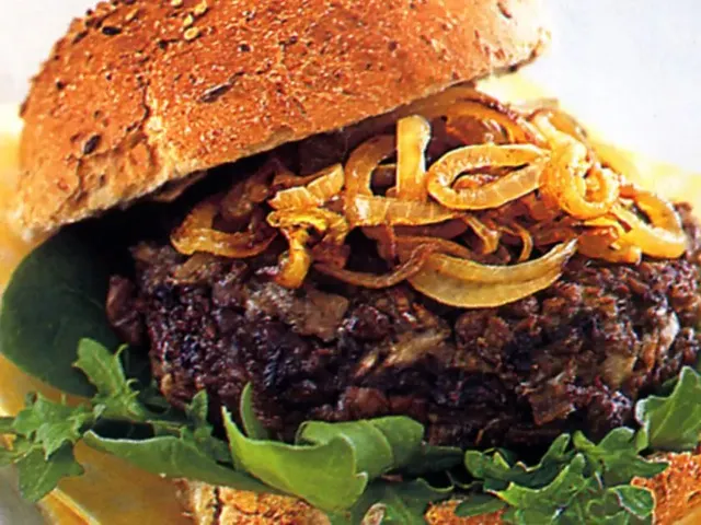 Mushroom and lentil burger