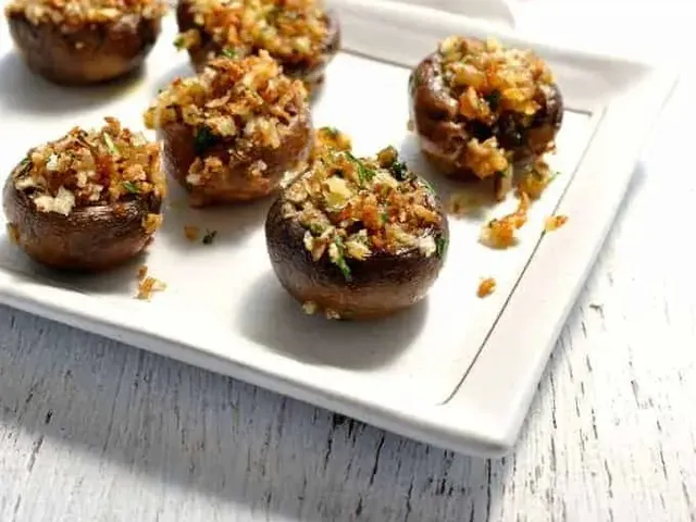 Vegetarian Garlic Stuffed Mushrooms