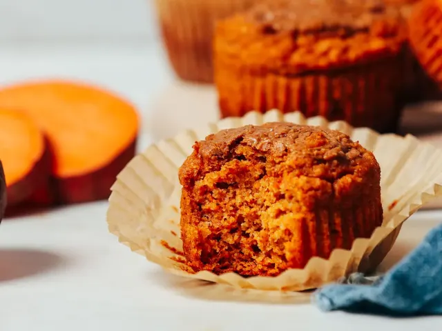 Fluffy Almond Butter Sweet Potato Muffins (GF)