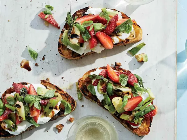 Grilled Strawberry-Avocado Toasts with Burrata