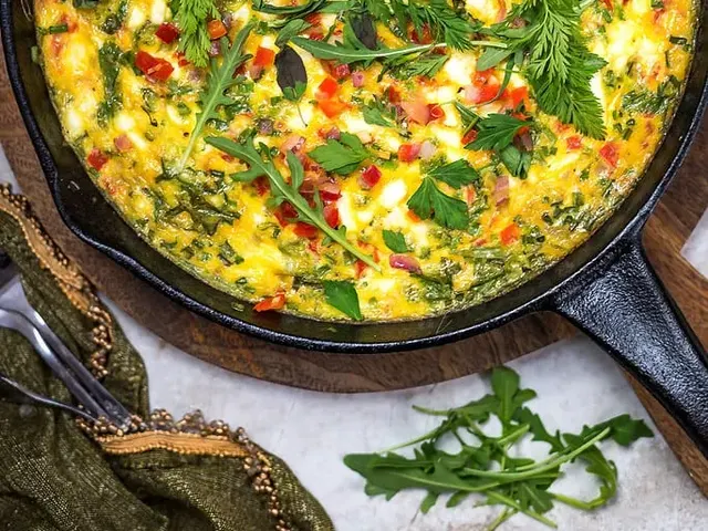 Feta, Red Pepper, and Herb Frittata