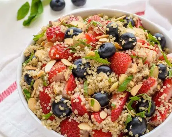 Red White and Blue Quinoa Fruit Salad