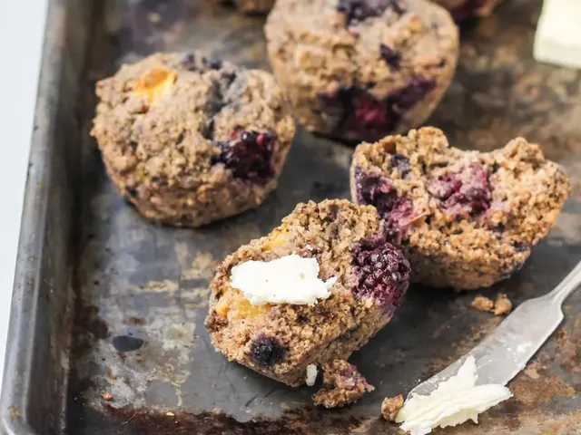 Blackberry Peach Oat Bran Muffins with Chia + Flax {vegan & gluten free}