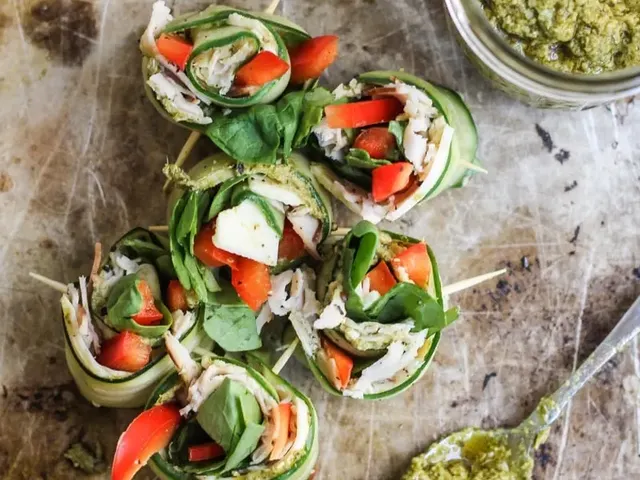 Low-Carb Pesto & Turkey Cucumber Roll-Ups