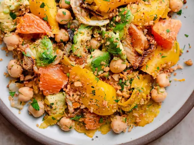 Roasted Beet and Fennel Salad with Walnut Bread Crumbs