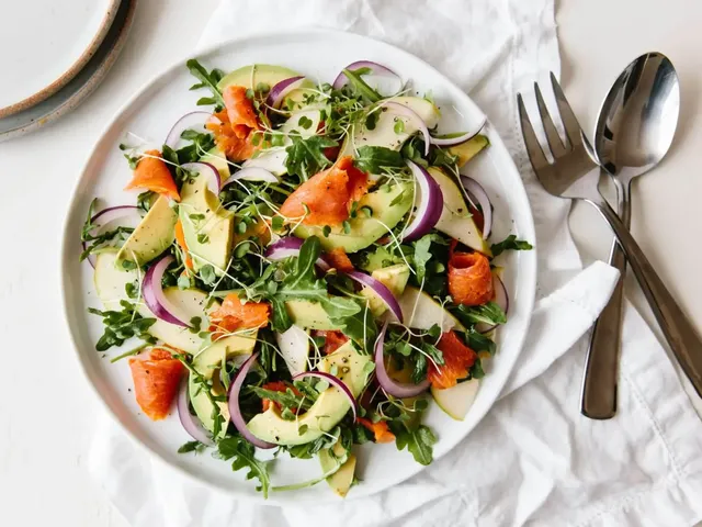 Smoked Salmon, Avocado and Arugula Salad