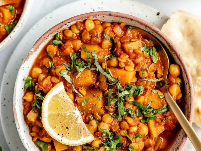 Butternut Squash, Chickpea & Lentil Moroccan-Spiced Stew