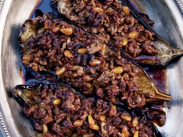 Stuffed Eggplant with Lamb and Pine Nuts from 'Jerusalem'