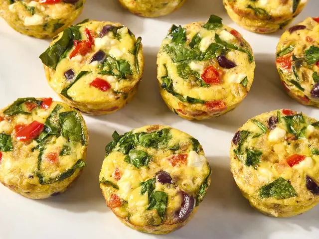Muffin-Tin Omelets with Feta & Peppers