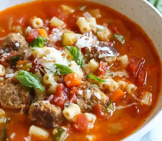 Instant Pot Turkey Meatball and Ditalini Soup