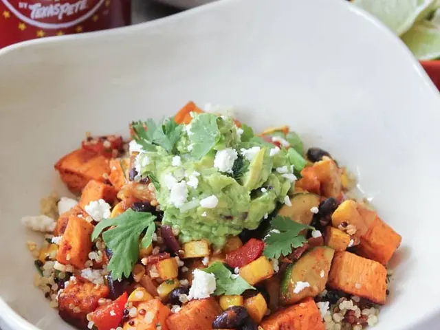 Sweet Potato Burrito Bowls with Summer Vegetables and Quinoa
