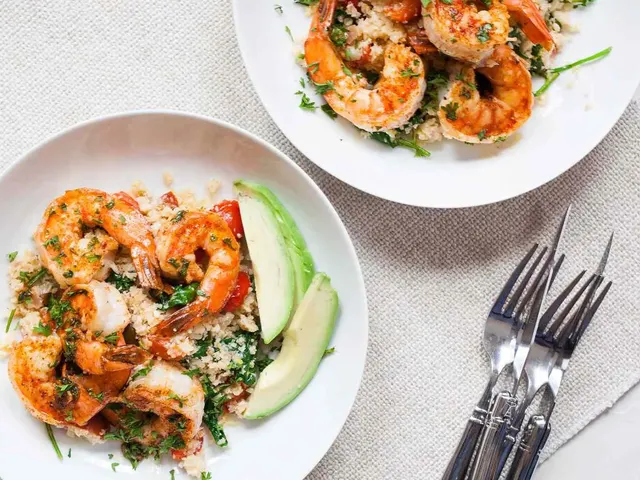 Cauliflower Rice Bowl with Garlic Shrimp