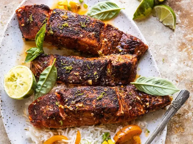 Cilantro Lime Salmon with Mango Salsa.