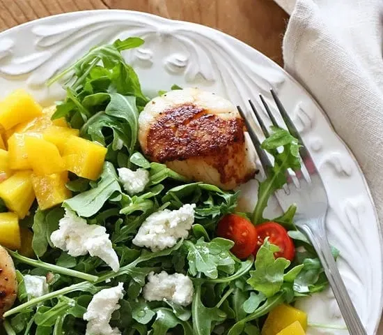 Sea Scallops, Arugula, and Beet Salad
