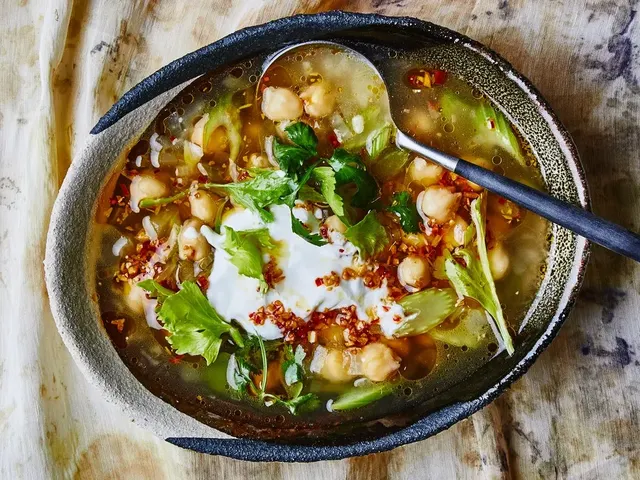 Chickpea and Celery Soup With Chile-Garlic Oil