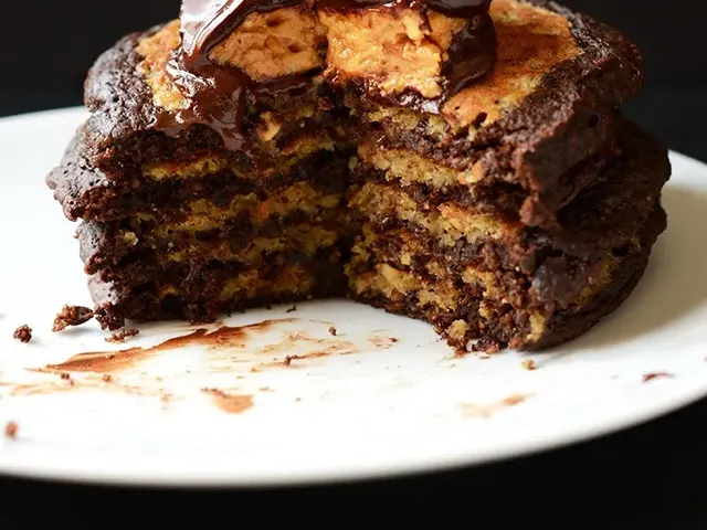 Peanut Butter Cup Pancakes (Vegan + Gluten-Free)