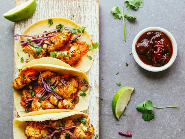 Roasted Cauliflower Tacos with Chipotle Romesco
