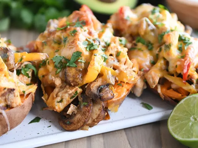 Loaded Chicken Fajita Sweet Potatoes