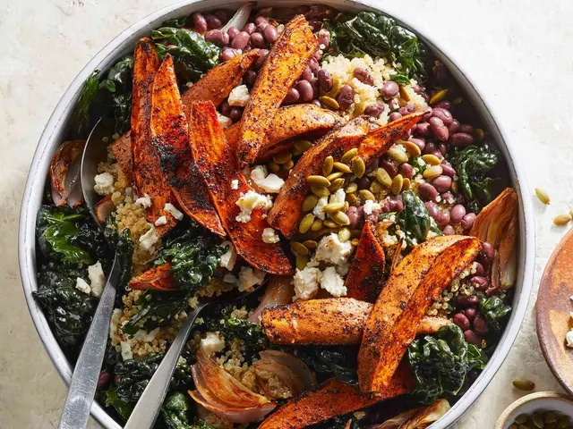 Massaged Kale Salad with Roasted Sweet Potato & Black Beans