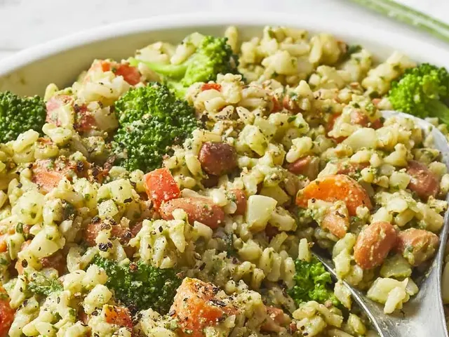 Cauliflower Rice Bowls with Vegan Pesto