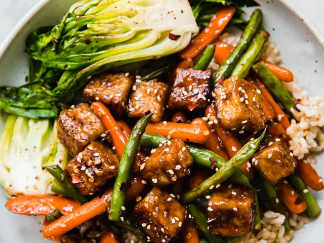 Sesame Ginger Tofu and Veggie Stir Fry