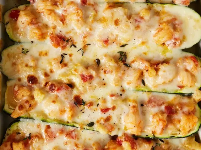 Garlicky Shrimp Zucchini Boats