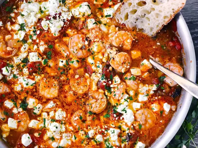 Greek Shrimp with Tomatoes and Feta (Garides Saganaki)