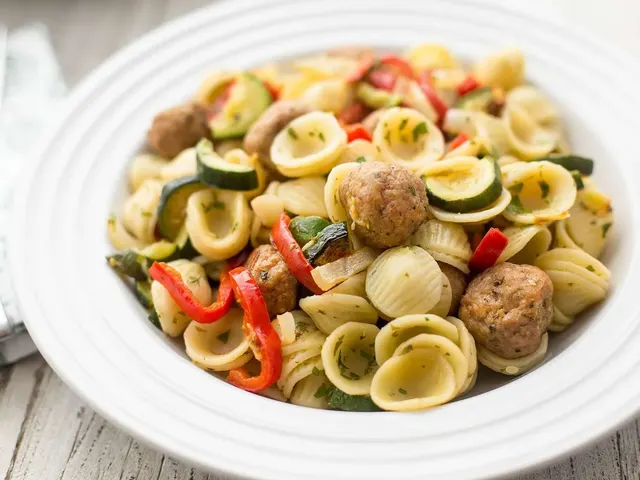 Pasta With Turkey Meatballs and Roasted Vegetables
