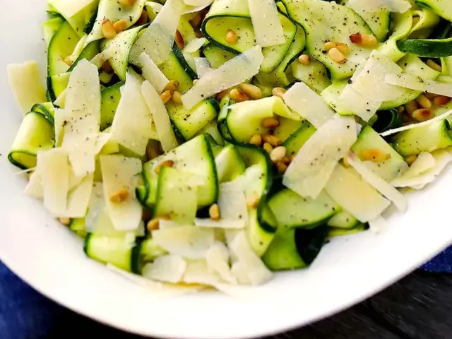 Zucchini Ribbon Salad with with Lemon, Parmesan, and Pine Nuts
