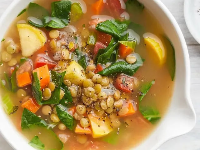 Mediterranean Lentil and Spinach Soup