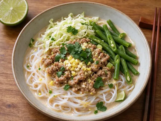 Pork and Green Bean Coconut Noodles