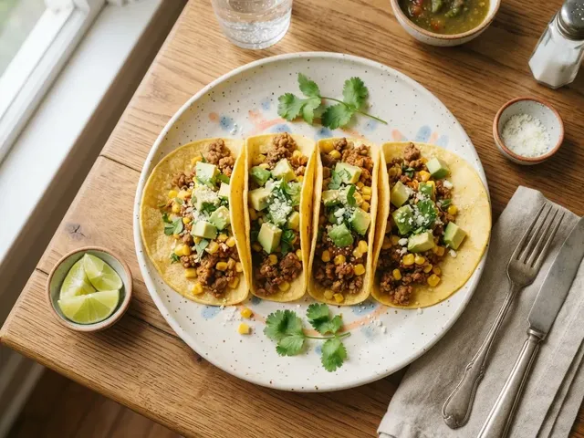 Mild Beef and Sweet Corn Soft Tacos