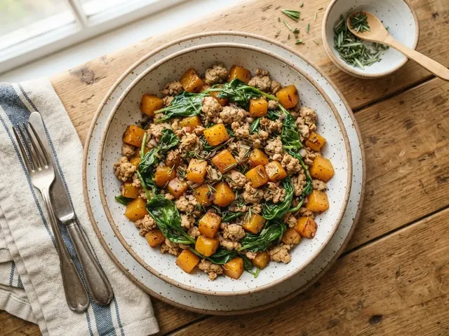 Turkey and Butternut Squash Skillet with Spinach