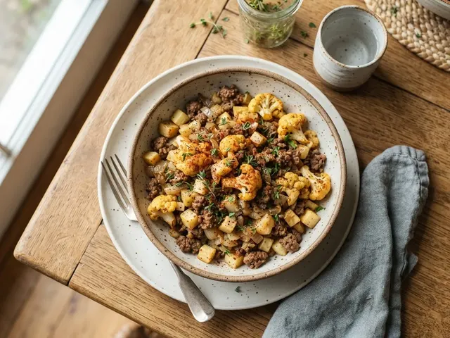 Ground Beef and Parsnip Skillet with Cauliflower