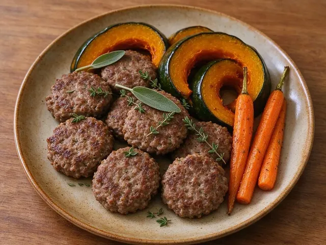Sage Turkey Patties with Roasted Acorn Squash and Carrots