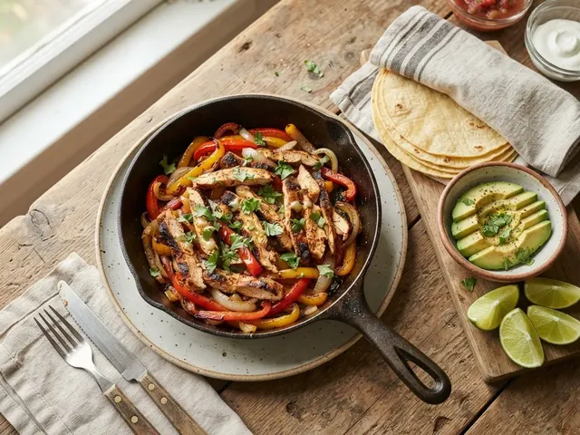 Sheet-Pan Style Skillet Chicken Fajitas with Avocado