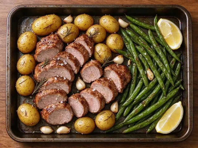 Sheet-Pan Pork with Crispy Potatoes and Blistered Green Beans