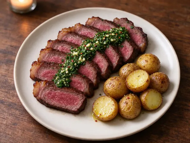 Seared steak with chimichurri