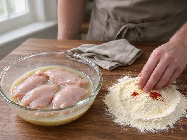 Gluten-free fried chicken, step 1