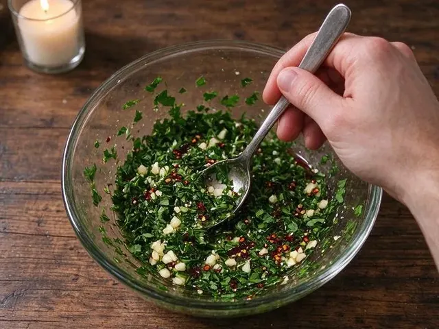 Seared steak with chimichurri, step 2