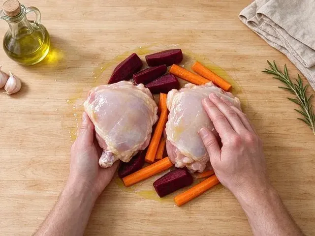 Maple-Rosemary Chicken with Roasted Beets and Carrots, step 1