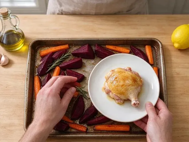 Maple-Rosemary Chicken with Roasted Beets and Carrots, step 4
