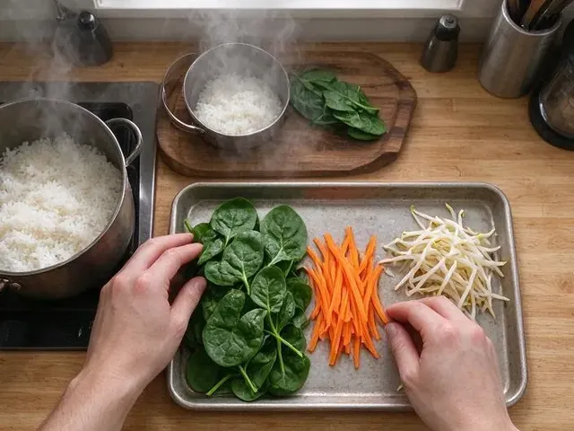 Gluten-free bibimbap, step 1