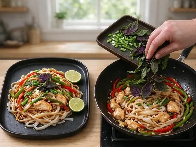 Gluten-free drunken noodles, step 5