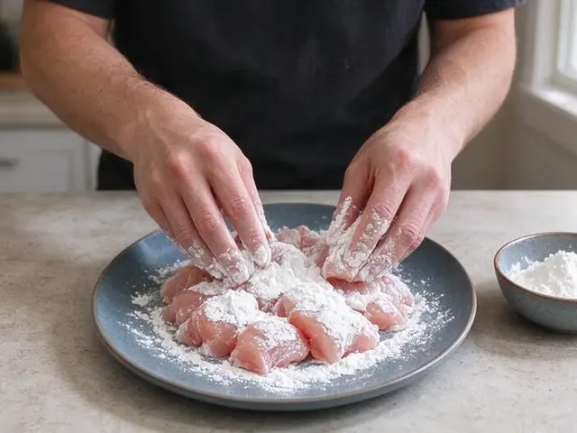 Gluten-free sweet and sour chicken, step 1