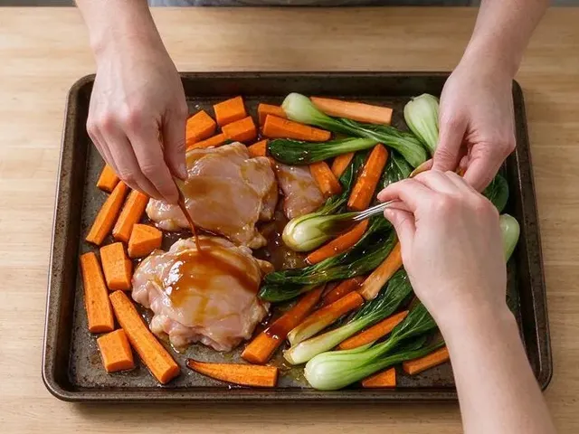 Honey Ginger Glazed Chicken and Root Vegetable Sheet-Pan Dinner, step 4