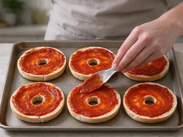 Gluten-free pizza bagels, step 2